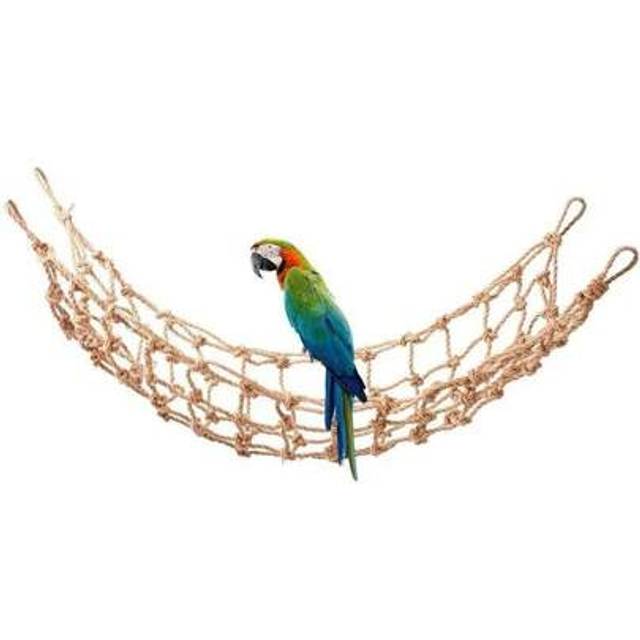 SHEIN Parrot Swing Rope Birds Hanging Climbing Net Wiith Hook Hammock Birds Stand Ladder Birds Chewing Playing Gym Toys 30X20CM