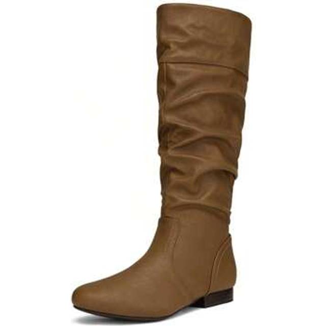 SHEIN Women&#39;s Wide Calf Knee High Boots Fur Lined Side Zipper Warm Fall Winter Boots