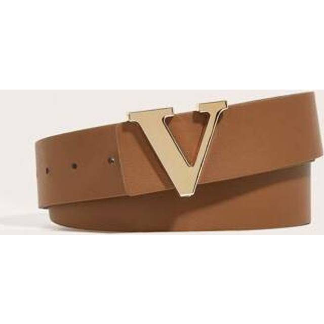 SHEIN 1pc Women&#39;s Casual Elegant Letter Vintage Pu Leather Simple Buckle Belt, Suitable For Street, Business, Party, All Seasons Summer, School