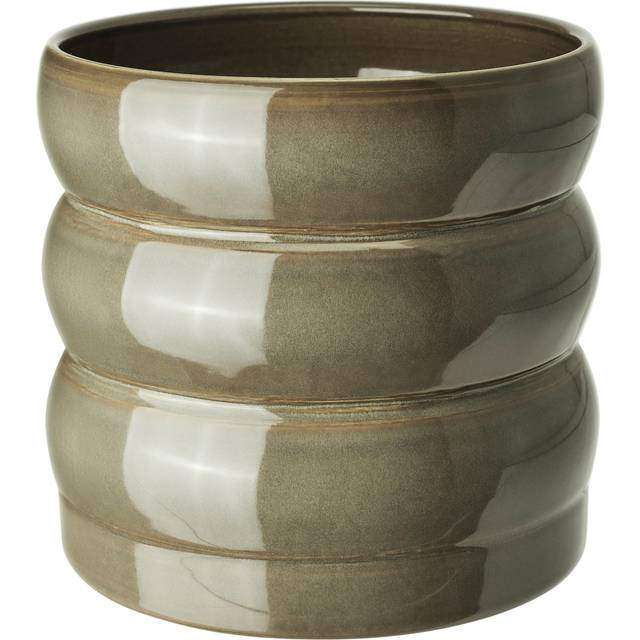 HASSELBUKETT kruka, inom-/utomhus/grön/brun, 15 cm