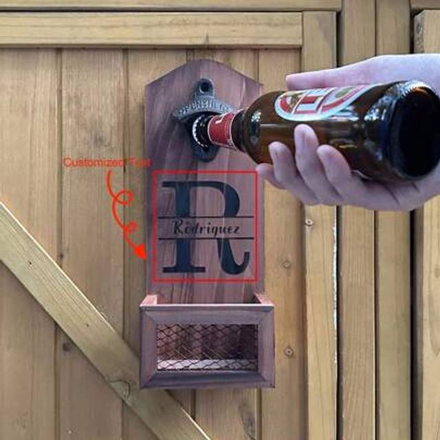 SHEIN Custom Text Bottle Opener Wall-Mounted Wine Glass Bottle Opener Basketball Bottle Opener Creative Beer Bottle Opener,Multi-Functional,Adjustable, ,Orn
