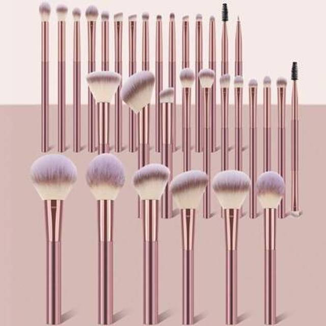 SHEIN 15/20/25/30PCS Makeup Brush Sets Premium Synthetic Hair Eyeshadow Blending Brush Sets Cosmetics Tools