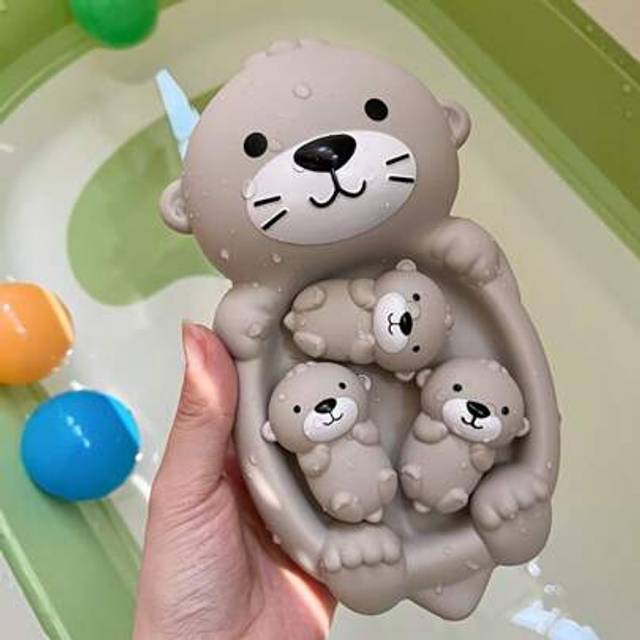 SHEIN Cute Otter & Seal Silicone Bath Toys - Child Safe Water Play Set With Floating Animals - Perfect Gift For Kids