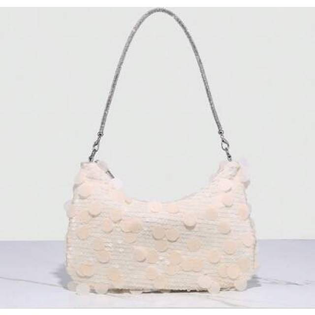 SHEIN 1pc Novachic Sequin Embellished Vacation Sequins Crystal Wrist Decoration, Women Zipper Design One Shoulder Bag, Suitable For Vacation And Parties