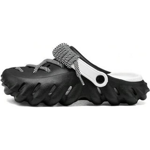 SHEIN Men&#39;s Fashion Lace Up Slide Sandals, Non-Slip Quick Drying Slip On Water Shoes, Suitable For Indoor/Outdoor Wear, Men Beach Lace Up Slide Sandals (Sug