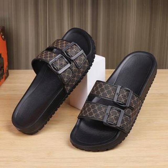 SHEIN Men&#39;s Luxury Floral Print Slip-On Slippers, Fashionable , Student, Non-Slip, Holiday, Beach, Summer