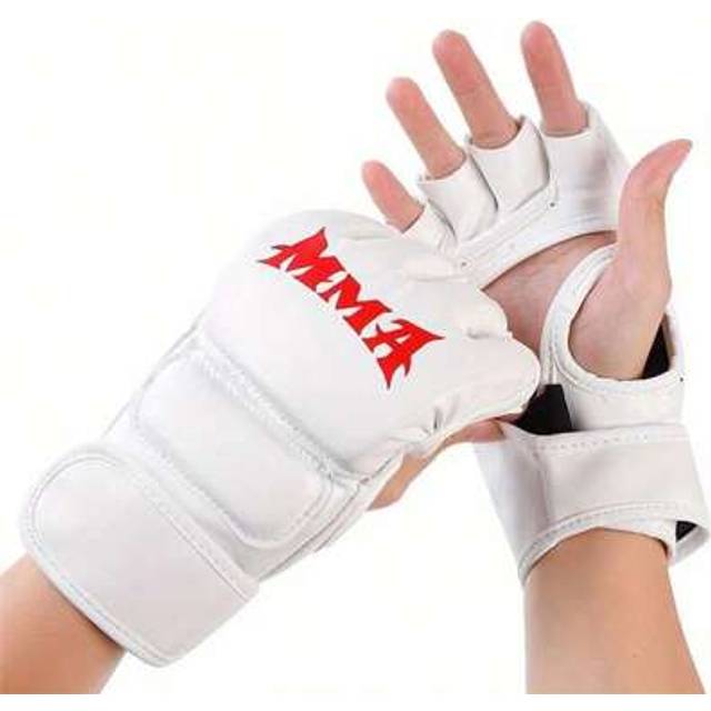 SHEIN 2pcs/1 Pair Half-Finger Boxing Gloves, Fighting Punching Bag Mitts For MMA Martial Arts Workout, Adult Thick Gloves