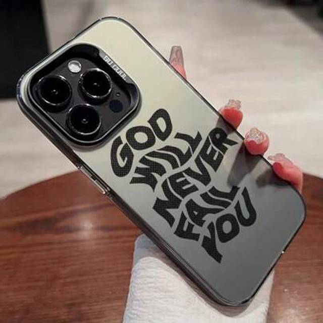 SHEIN 1pc Slogan Pattern Print IMD Anti-Fall Phone Case Hard Compatible With IPhone 16/11/12/13/14/15/15pro/15 Plus/15 Promax/7plus/8plus/X/Xs Max/Xr/11pro/