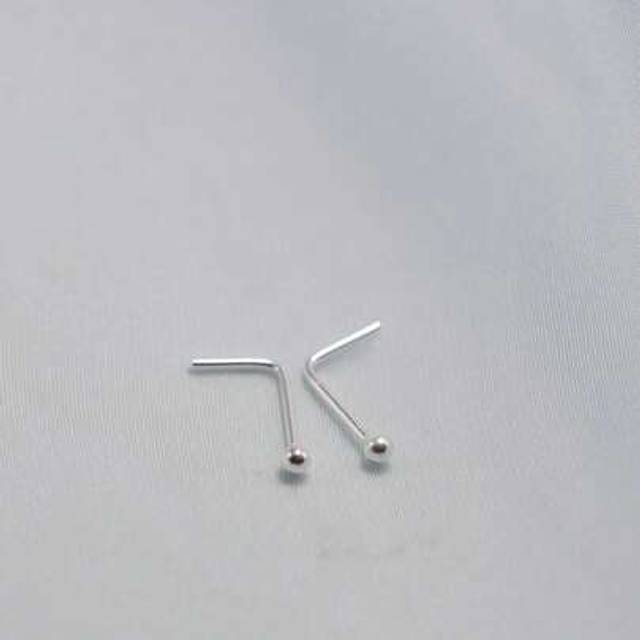 SHEIN 2pcs 925 Sterling Silver 1.5mm Tiny Ball Nose Studs Piercing Jewelry