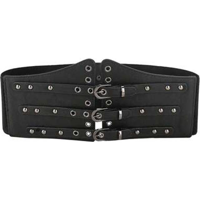 SHEIN 1pc Women&#39;s Black Punk Elastic Waist Belt, Gothic Style, Plus Size, Suitable For Daily Wear Women Corset Belt For Dress,Waist Trainer Waist-Shaping Fo