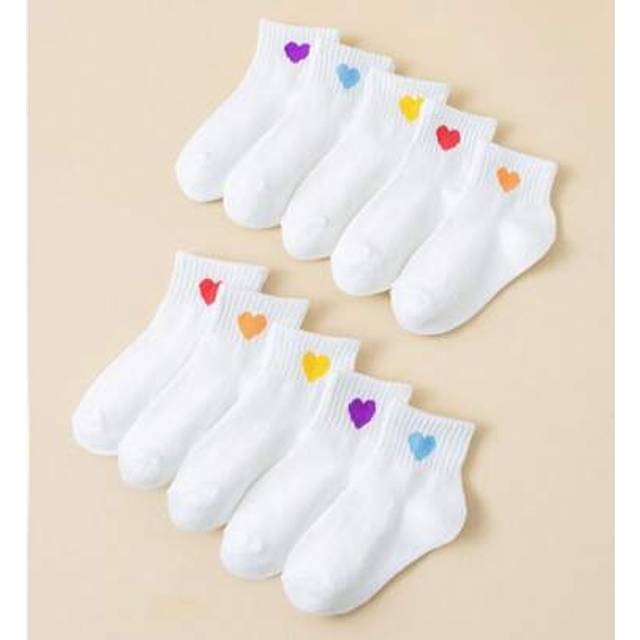 SHEIN 10 Pairs Children&#39;s Crew Socks Ankle High Fun Cute Athletic Running Socks Gifts For Children&#39;s Kids Socks