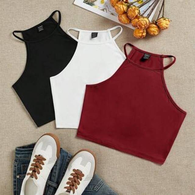 SHEIN 3 Set Multicolor Casual Summer Tank Tops For Women Back To School