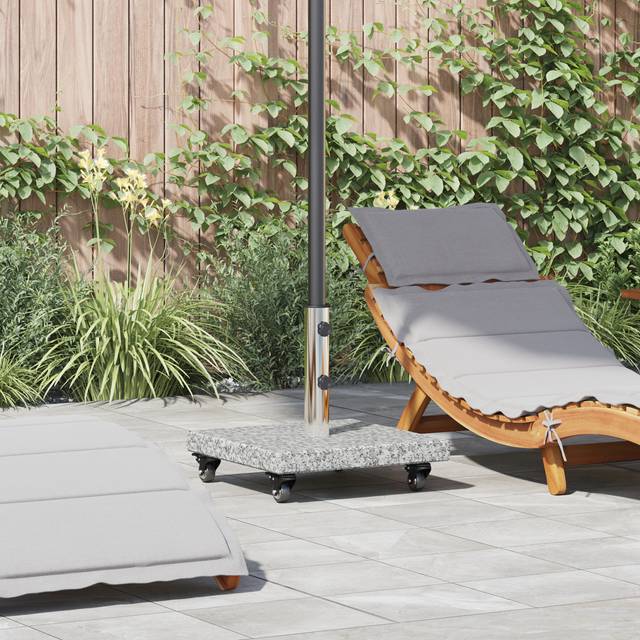 vidaXL Wheeled Parasol Base for Ø38/48mm Poles Grey Granite 30 kg Square