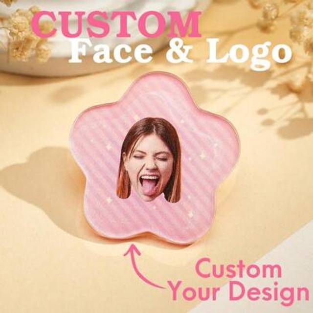 SHEIN 1pc Custom Star-Shaped Photo Pin Brooch â Personalized Acrylic Or Wood Badge With Text, Photo, Or Logo â Perfect For Halloween, Christmas, Birthda