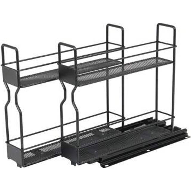 SHEIN Living And Home Slide-Out Spice Rack - 2-Tier Cabinet Organizer With Metal Drawers