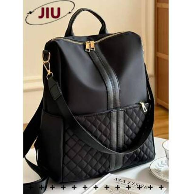SHEIN Retro Mini Backpack Women Purse, Multi-Function Fashion Day Bag, Multi-Pocket Lightweight Travel Bag, Large Capacity Simple School Bag, Convenient Boo