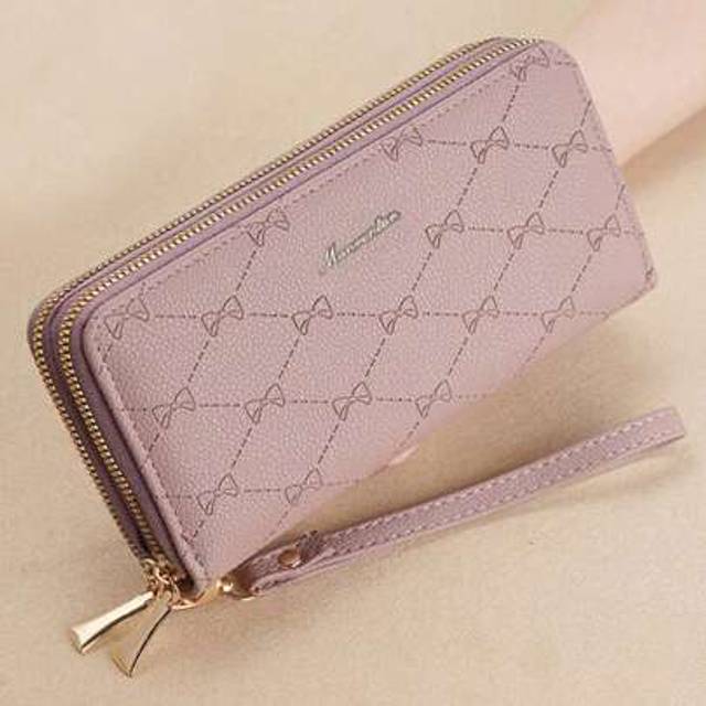 SHEIN New Design Women&#39;s Long Wallet Fashion Clutch Purse Double Layer Zipper Phone Bag For Women Mini Wallet Purse Wallet Wristlet Wallet Keychain