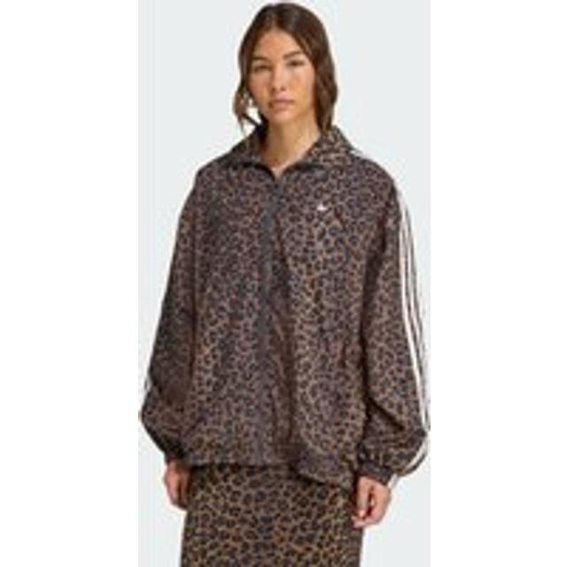 Adidas 'Firebird Oversized' Zip Sweatshirt - Brown - XS