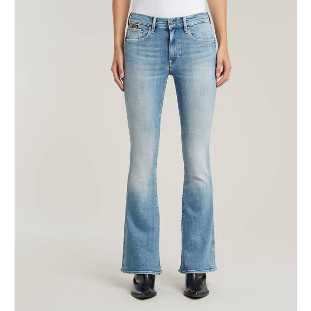 G-Star för kvinnor. D21290-D441-H099 Jeans 3301 Flare blå (30/32), Casual, Denim, Ekologisk bomull, Hållbar - Blå, Läder (30/32)