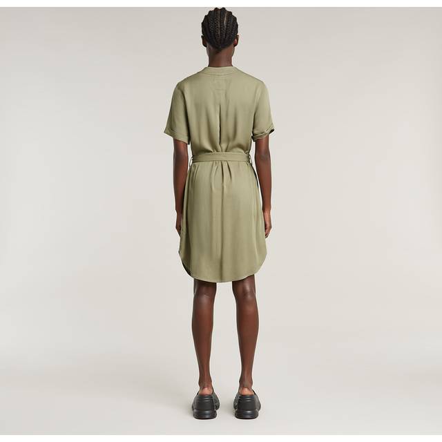 G-Star för kvinnor. D26157-D573-6057 Klänning med bälte grön (XXL), Casual, Viskos, Kort ärm - Grön (XXL)