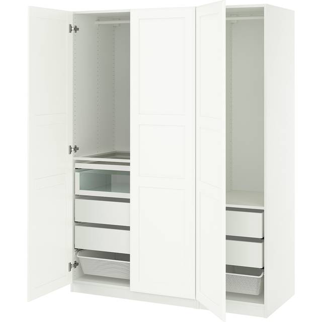 PAX / TYSSEDAL garderobskombination, vit/vit, 150x60x201 cm