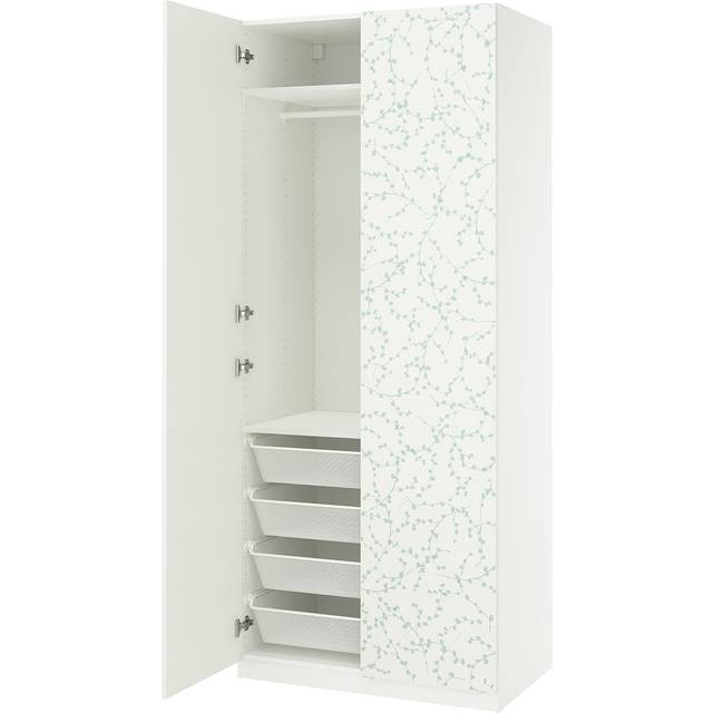 PAX / LINNABERG garderobskombination, vit/mönstrad, 100x60x236 cm