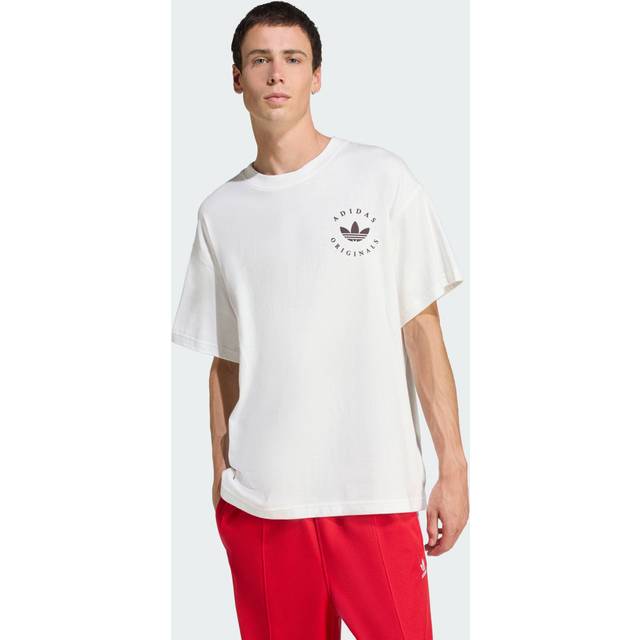Curved adidas Trefoil Logo GFX T-Shirt - Core White - XS
