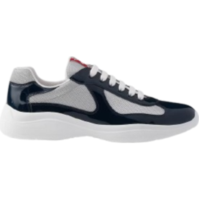 Prada Mens Blue America&#8217;s Cup Leather and Mesh Trainers Eur 45 / 11 Uk Men