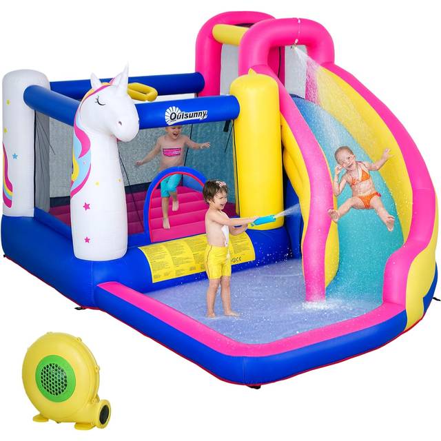 Outsunny 5 in 1 Bouncy Castle for Children with Blower for Ages 3-8 Years