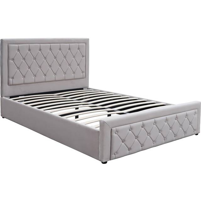 Kosy Koala Ottoman Storage Gaslift Bed 4Ft Small Double Grey Velvet Bedroom Furniture, Grey