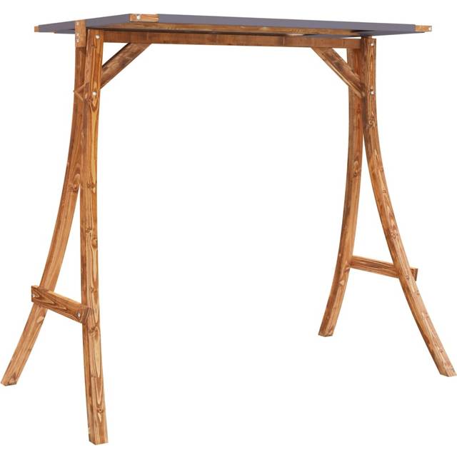 vidaXL Bent Wood Swing Frame with Anthracite Roof with Teak Finish