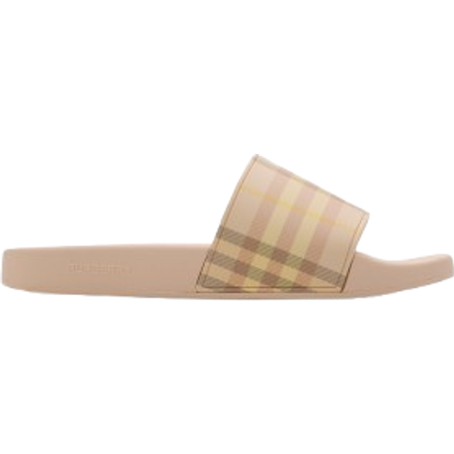 Burberry Check Slides - Teacup - 36