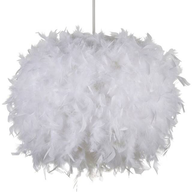 Litecraft glow light shade 50cm feather ball easyfit childrens lampshade - white