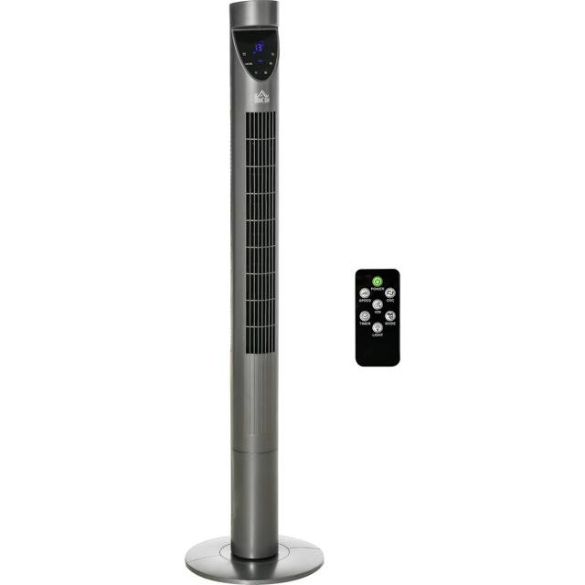 HOMCOM 46" Tower Fan Cooling with Ionizer - Air Filter - Oscillating - 3 Speed - 12h Timer - Remote Controller - for Any room - Grey | TJ Hughes