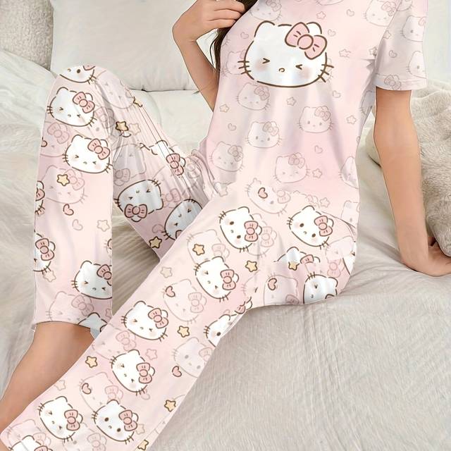 TEMU Hello Kitty Women's Home Pajama Set