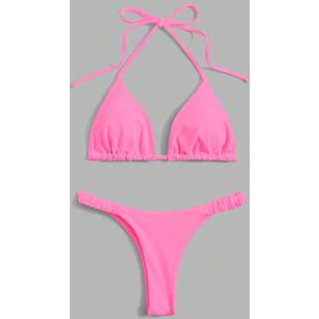 SHEIN Elegant Casual Pink Bikini Set, Suitable For Spring/Summer Vacation, Beach, Party