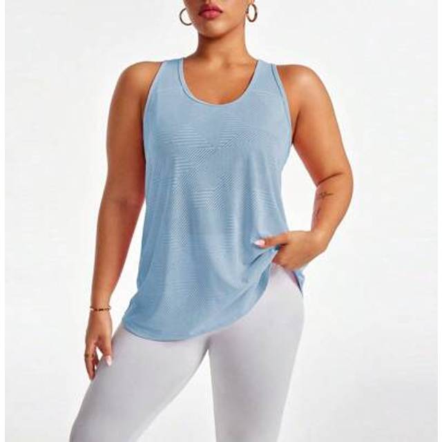 SHEIN Solid Color Round Neck Loose Backless Yoga Vest, Suitable For Summer