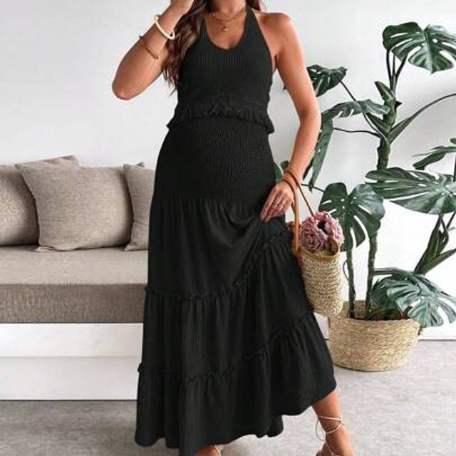 SHEIN Pregnant Women Tassel, Beach Cover Up Two Pieces Set