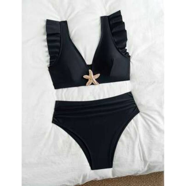 SHEIN Women&#39;s Starfish Decor Fashionable Slimming Sexy Resort Swimsuit Bikini Set