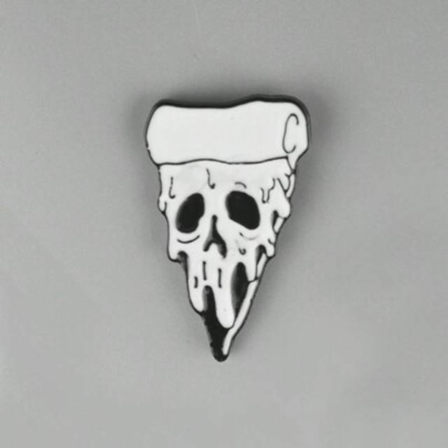 SHEIN 1pc Creative Pizza Skull Punk Brooch & Personalized Decorative Badge For Men