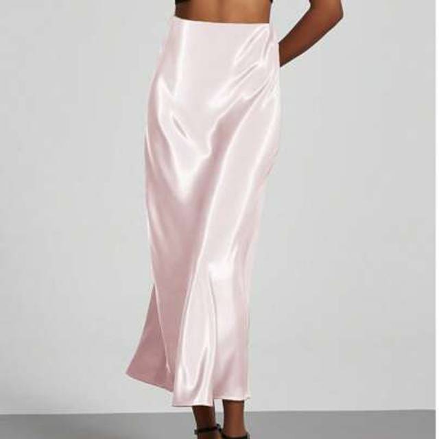 SHEIN Women&#39;s Elastic Satin Finish Maxi Skirt