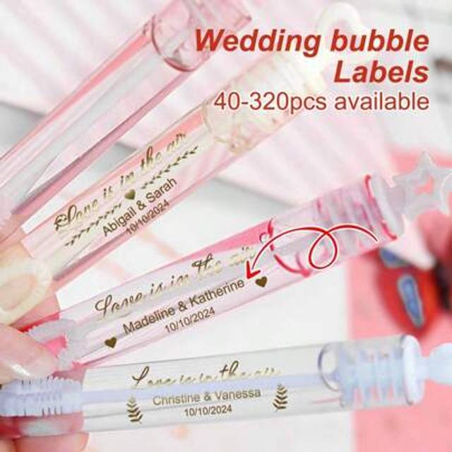 SHEIN Customized Waterproof Bubble Labels With Gold And Transparent Design For Weddings And Special Events-Add A Romantic Touch To Your Day With &#39;Love Is In