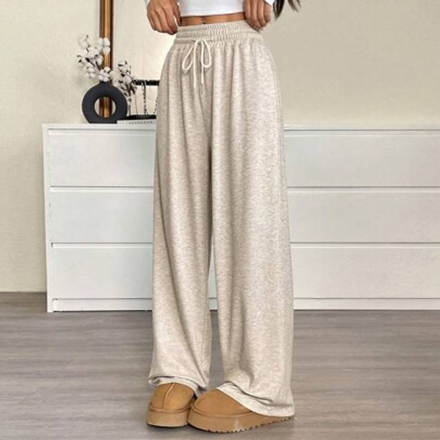 SHEIN Women&#39;s Solid Color Drawstring Casual Pants, Minimalist & Fashionable For Daily Wear Graduation,Back To School Outfits,Graduation,Teacher Outfits For