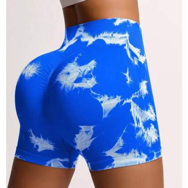SHEIN Fashionable Tie Dye High Waist Seamless Sports Shorts Biker Shorts