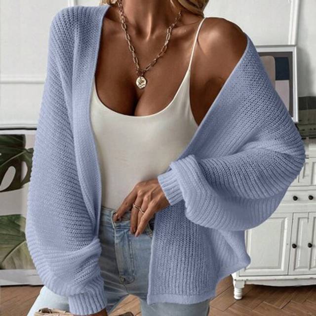 Calvaya Women&#39;s Plain Color Batwing Long Sleeve Loose Cardigan, Autumn/Winter