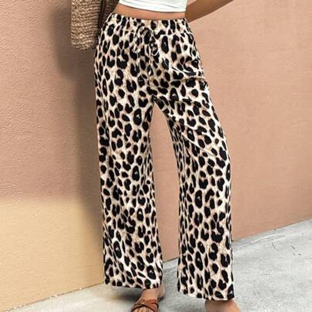 Serisse Women&#39;s Leopard Print Casual Relaxed Long Pants Women Summer Outfits