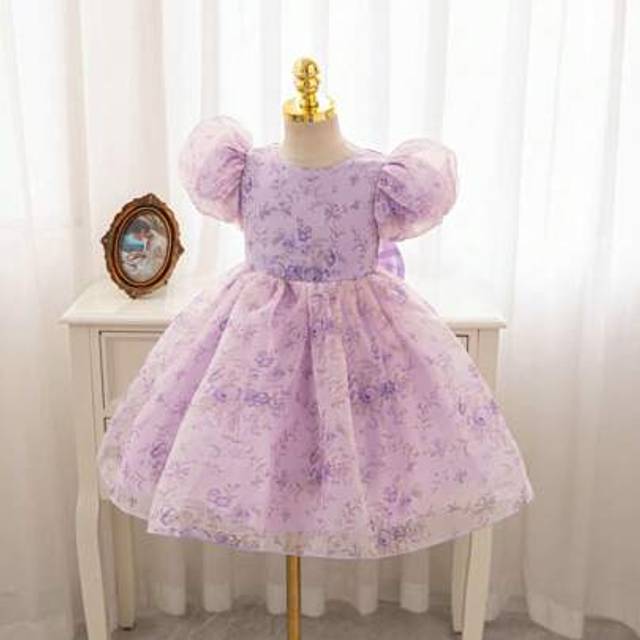 SHEIN Mother&#39;s Day Gift Mommy And Me Outfits Flower Girl Birthday Party Wedding Festival Dress Girls&#39; Princess Dress After Fortune Double Layer Big Bow Chif