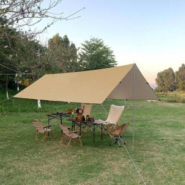 SHEIN COSANSYS 3X3 M Camping Tarp Tent Shelter Lightweight Hammock Rain Fly For Bushcraft Picnic Backpacking Outdoor Survival Bivvy Tent