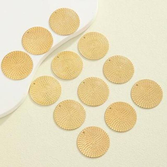 SHEIN 12pcs Fashion Premium Embossed Round Single Hole Earring Findings