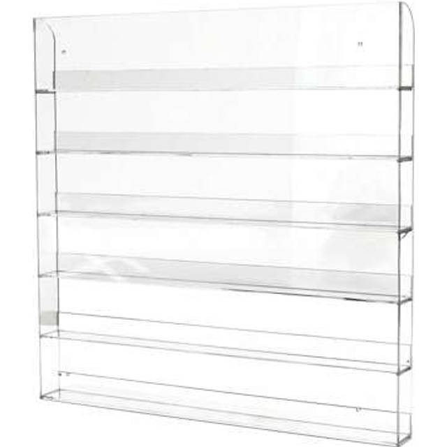 SHEIN Wall-Mounted 6 Tier Acrylic Nail Polish Display Shelf Nail Varnish Bottle Holder Transparent Acrylic Material Rack
